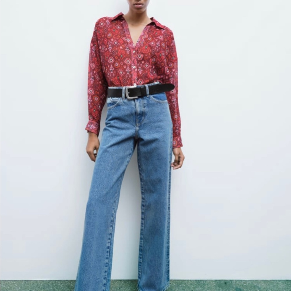 Zara printed blouse size M